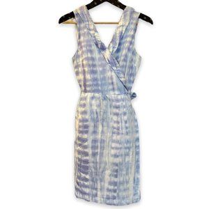 Calypso St. Barth Blue/White Tie-dye Wrap Dress - M
